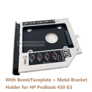 2nd Hard Drive HDD SSD Optical Frame Caddy for HP ProBook 450 G3 + Bezel Panel - Afbeelding 1 van 7