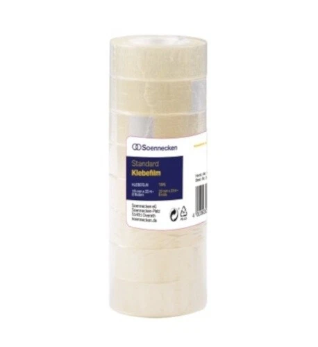 8 Rollen Klebebänder Klebefilm Soennecken 19mm x 33m Klebeband Rollen