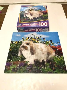 100% Complete ! Menagerie 100 Piece Puzzle Thumper Rabbit Easter Bunny Lop Eared - Picture 1 of 9