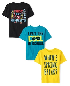 The Children's Place Boys Graphic T-Shirts 3 Pack Size S (5/6) - Picture 1 of 4
