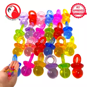 Bonka Bird Toys 2949 Pk24 Tiny Colorful Plastic Pacifiers Foot Talon Craft Part - Picture 1 of 7