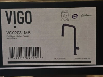 Grifo de cocina pulverizador extraíble Vigo VG02031MB Parsons en negro mate Foto 1 de 4