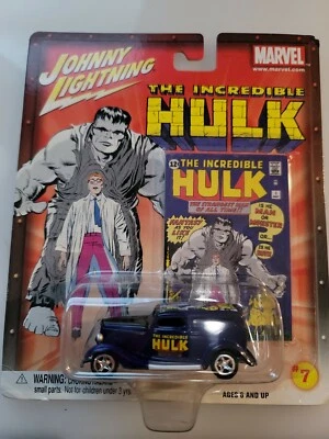 JOHNNY LIGHTNING MARVEL THE INCREDIBLE HULK #7 '33 FORD DELIVERY PURPLE 2002 - Image 1 of 2
