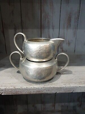 Antique Manor Period Shefield Pewter  Sugar And Milk Dishes • 19.99£