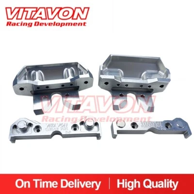 Vitavon CNC Alu#7075 Front Rear Bumper Tie Bar Mount set for Traxxas Sledge Silv - Image 1 of 4