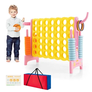 Jumbo 4-in-a-Row Game Oversized w/Quick-release Lever 42 Rings Party Plastic - Picture 1 of 8