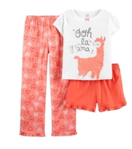 Child of Mine Girls Short Sleeve 3 Pc Pajama Set, Sizes 4-8 - Picture 1 of 2