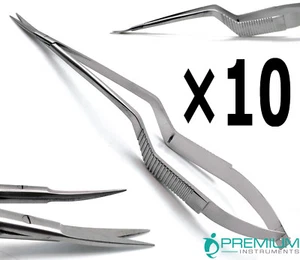 10× Yasargil Micro Scissors 7.5" Sharp/Sharp Upward Curved Surgical Instruments - Picture 1 of 6