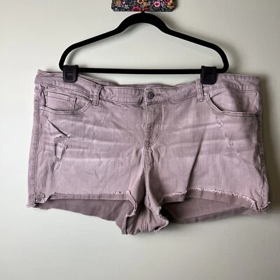 Torrid Sz 26 Womens Stretch Beige Denim Cuffed Shorts - Image 1 of 4