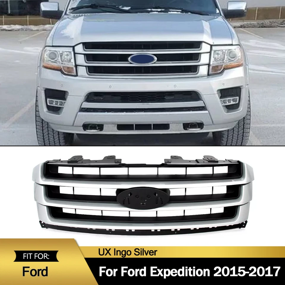 UX Ingot Silver Front Bumper Grille Assembly For Ford Expedition 2015-2016 2017 Foto 1 de 4