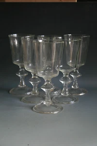 SET OF SIX LARGE ANTIQUE 19TH CENTURY BURGUNDY GLASSES - Picture 1 of 4