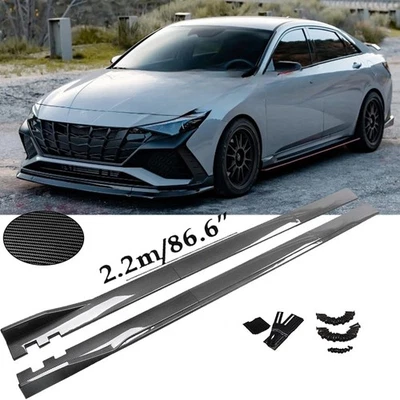 86.6“ Carbon Fiber Side /Skirt Rocker Panel Splitter Lip For Hyundai Elantra - Image 1 of 4