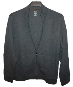 Jos A Bank Full Zip Sweater XL Tailored Fit Dark Gray Heather 100% Cotton NWT - Picture 1 of 4