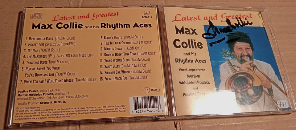 Max Collie And His Rhythm Aces – Latest And Greatest mit Autogramm  CD (JG2898) - Bild 1 von 2