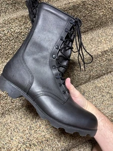 Ro Search Herren 11,5 W Militär Kampfstiefel Schwarz Leder Taktische Arbeitsschuhe - Bild 1 von 24