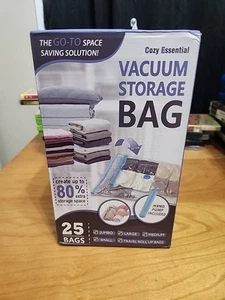 Space Saver Bags 25 Pack: Compression & Vacuum Storage for Clothes & Blankets - Picture 1 of 6