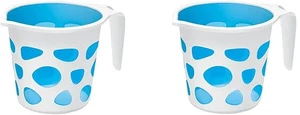 Premium High Grade Plastic Duplex Designer Bathroom Bath Mugs Accessory, BPA ... - Picture 1 of 2