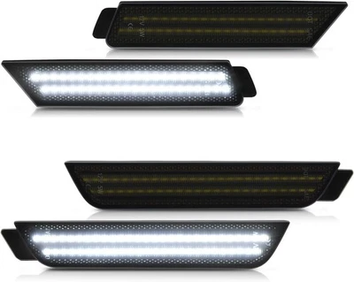 Luces de señalización laterales LED blancas ahumadas delanteras traseras para Chevy Camaro 2010-2015 Foto 1 de 4