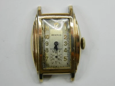 RELOJ PARA HOMBRES VINTAGE BENRUS A10 260 MODELO ART DECO PLACA DE ORO 7J - FUNCIONA BIEN TEMPORIZADOR Foto 1 de 4