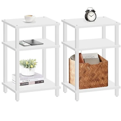 TUTOTAK Set of 2 End Table Side Table Nightstand 3-Tier Storage Shelf Couch T... - Image 1 of 4