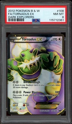 Pokemon PSA 8 Tornadus EX 108/108 Black & White Dark Explorers Full Art Rare - Image 1 of 2