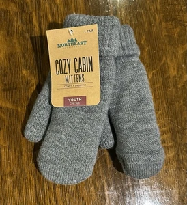 Northeast Outfitters Cozy Cabin Fäustlinge Jugend Einheitsgröße grau Winter warm Strick neu - Bild 1 von 3