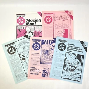 5 Vintage 1986-1987 DC COMICS RELEASES Retailer Comic Newsletters Zines Superman - Picture 1 of 3