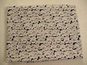 Black & White Cotton Fabric 42" by 2 Yds~ Spring~ Easter~Floral~Pansies~Garden - Picture 1 of 2