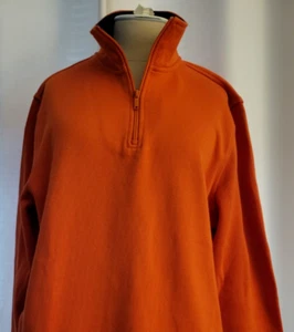 Le Tigre Unisex Orange Long Sleeve Pullover 1/4 zipper Size M 100% Cotton - Picture 1 of 11