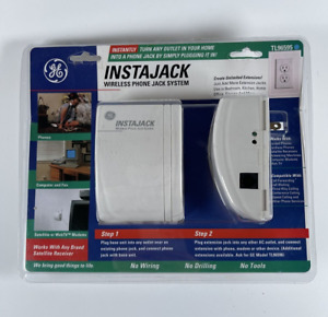 GE Instajack Instant Phone Jack Plug In TL96595 Base & Extension Unit White