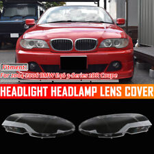 Pair Headlight Headlamp Cover Lens For 2004-2006 BMW E46 2DR Coupe 325ci 330ci