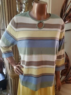 ALIA Petites Cotton Knit Lightweight Sweater 3/4 Sleeves size PM Medium EUC - Image 1 of 4