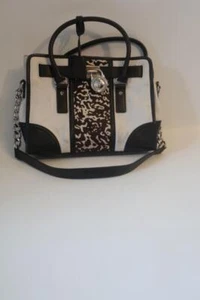 Bolso de mano para mujer Michael Kors blanco negro cuero guijarros * - Imagen 1 de 16