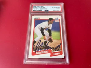 Robin Ventura 1989 tarjeta Fleer firmada automática PSA/ADN ENCAPSULADA - Imagen 1 de 2