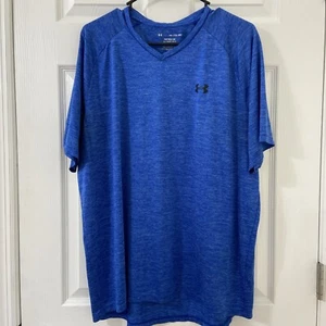 Men’s The Tech Tee Size XXL Blue V-neck Shirt Under Armour - Picture 1 of 5