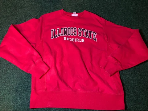 Champion Reverse Weave Illinois State Redbirds Sweatshirt Mens Small Red Cover