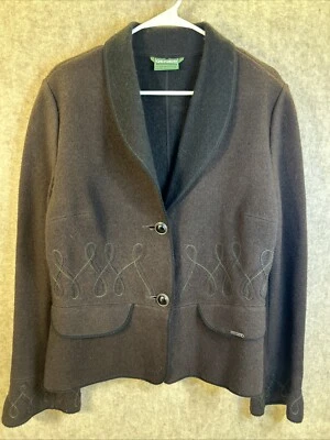 Chaqueta Cárdigan Geiger Hecha en Austria Mujer Lana Abotonada Marrón Talla 42 EE. UU. Med Foto 1 de 4