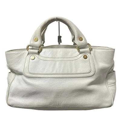Auth CELINE Boogie Bag - White Leather Tote Bag - Image 1 of 4