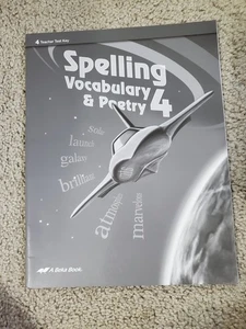 Abeka spelling Vocabulary Poetry 4 Teacher Test Key - Picture 1 of 3