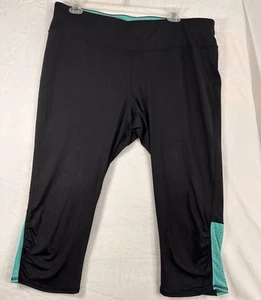 Livi Active 22/24 Capri Leggings Black Blue Lane Bryant Plus Size 2X Workout - Picture 1 of 4