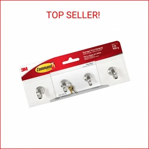 Command Key Rail, Holds up to 2 lb, 8-inch Rail with 4 Key Hooks and 6 Command S - Picture 1 of 2