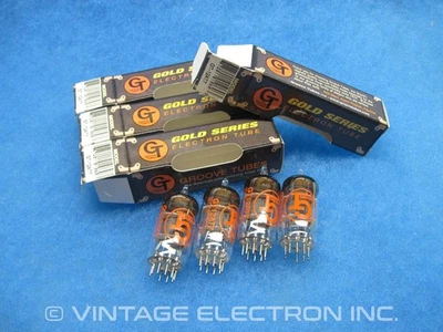 (4) Tubos de vácuo NOS - GT-12AT7 (ECC81 6021) - TUBOS DE RANHURA - TESTADOS!!! - Imagem 1 de 4