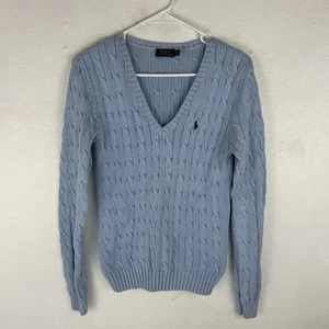 Polo Ralph Lauren Women’s Cable Knit Sweater Blue Size Medium - Picture 1 of 4