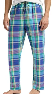 Neu mit Etikett ** Polo Ralph Lauren aquablau grün kariert gewebt Pyjama Lounge Hose * Medium - Bild 1 von 4