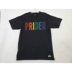 Vans Classic Fit T-Shirt Adult Medium Black Rainbow PRIDE Short Sleeve Pullover - Picture 1 of 9