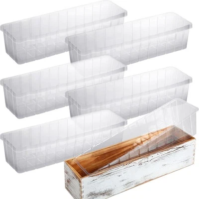 25 Piezas Forros de Plástico para Macetas Maceta Caja Forro Transparente Rectangular Plástico... Foto 1 de 4