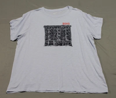 J Crew Women 100% Cotton 2X XXL Soho Embroidered Tee Short Sleeve Light Blue - Image 1 of 4