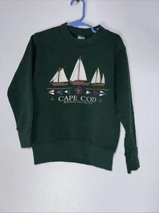 Vintage Kids Cape Cod Green Crew Neck Sweatshirt Size Youth 6-8 Years  - Picture 1 of 4
