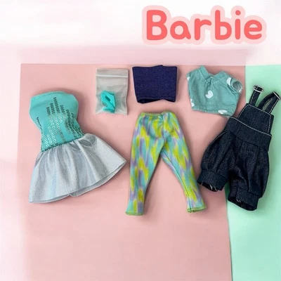 Barbie Muñeca Denim Jersey, Vestido, Tops, Leggings y Zapatos Ropa Lote Foto 1 de 4