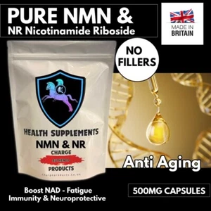 NMN & NR NAD+ Booster Capsules High Strength Nicotinamide Riboside NAD - Picture 1 of 12